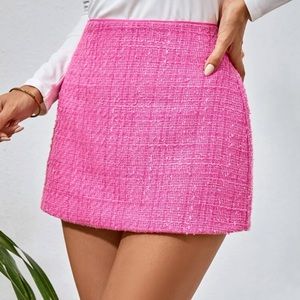 Pink plaid skirt